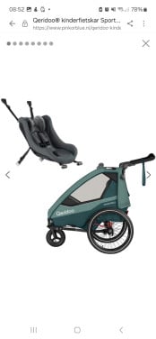 Qeridoo sportrex 2 fietskar met babyschaal