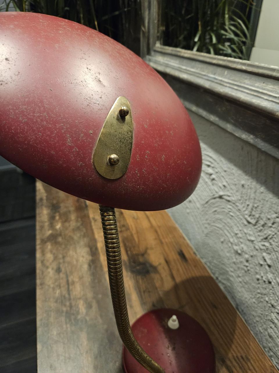 Vintage design bauhaus bureaulamp met flexibele arm - Rood