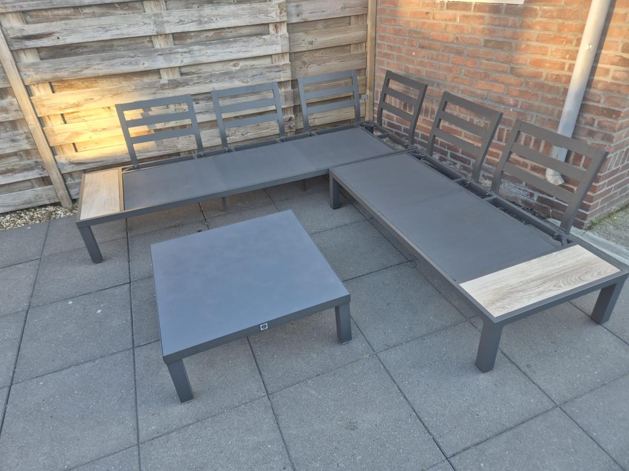 Aluminium Loungeset 230 x 230 cm (bezorging mogelijk)