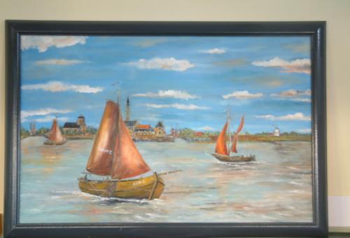 Schilderij  120 x 60  cm   Veere met de Arm 2  Hengst    visserij