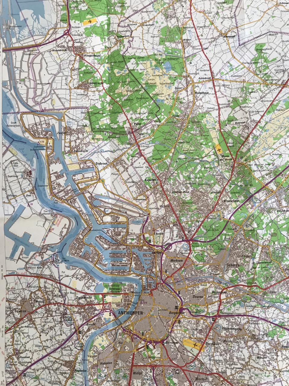 Antwerpen topografische kaart (1989)