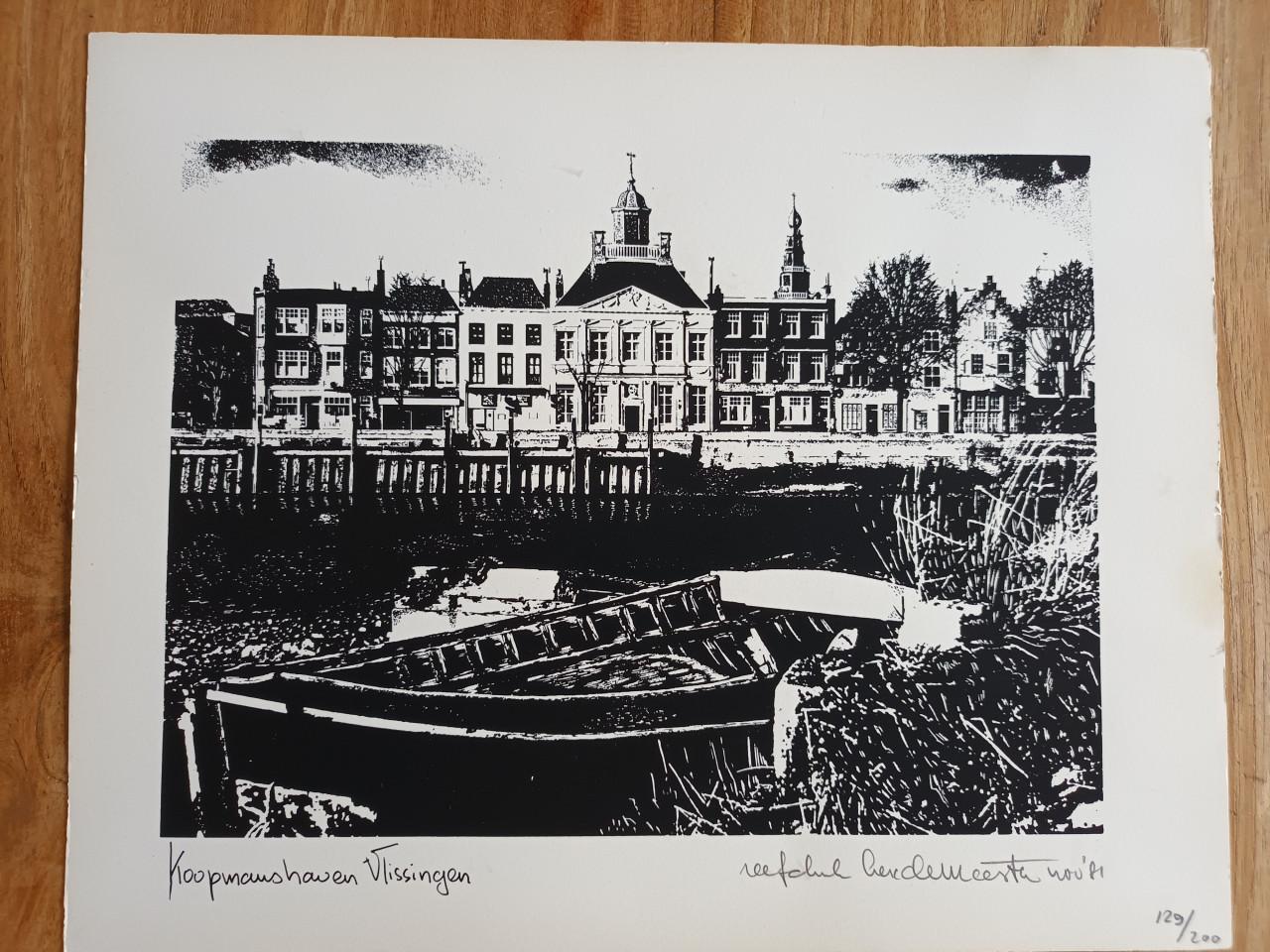 Koopmanshaven Vlissingen zeefdruk 1981