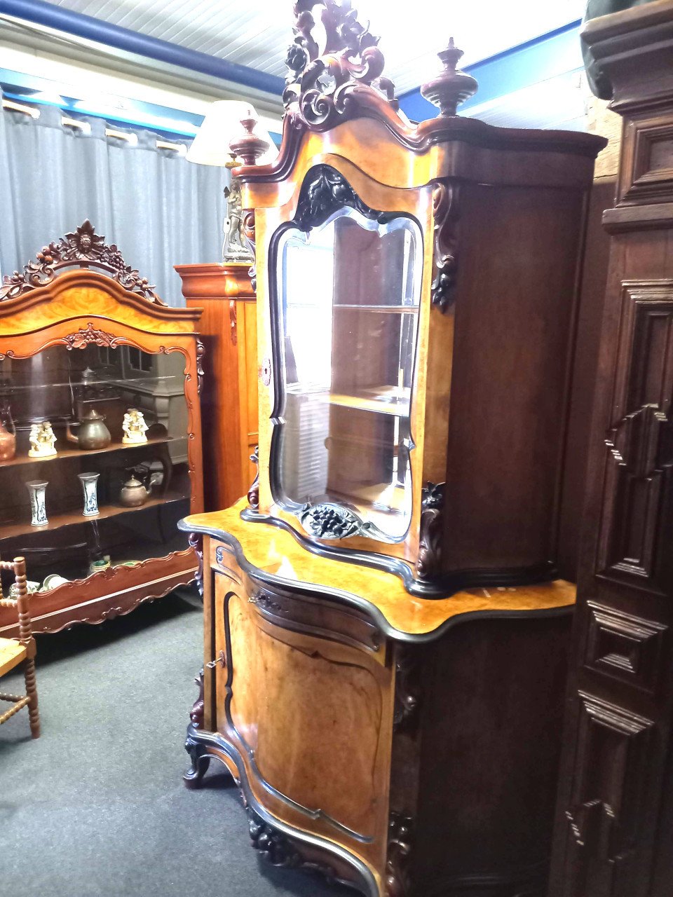 Antieke Hollandse Mahonie houten zgn. Bonheur