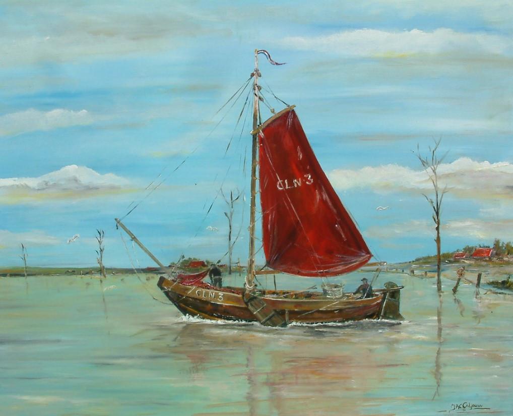 Oude visserij   Mossel hengst   Jac Caljouw Schilderijen Arnemuiden