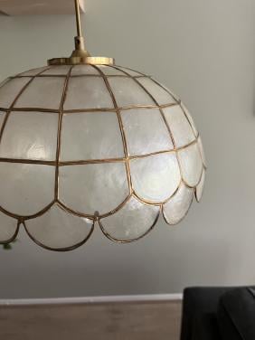 Vintage schelpenlamp met originele fitting