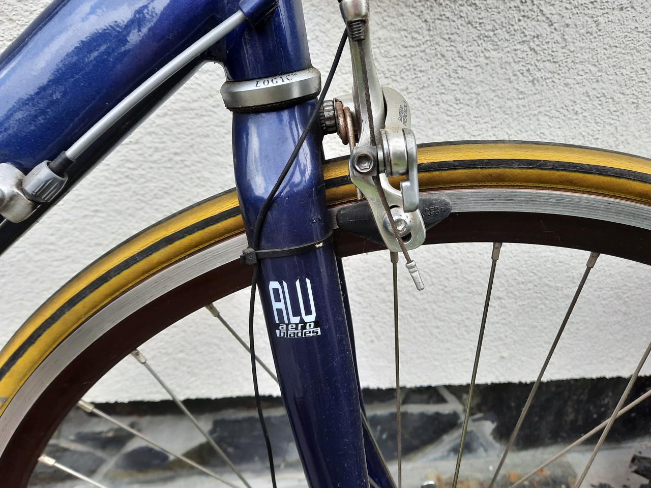 Wielrenfiets Paris-Nice van Jan Janssen maat L. Kleur blauw/geel