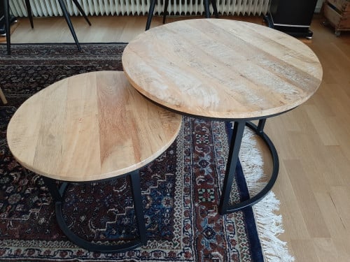 Salon en bijzettafel van mangohout