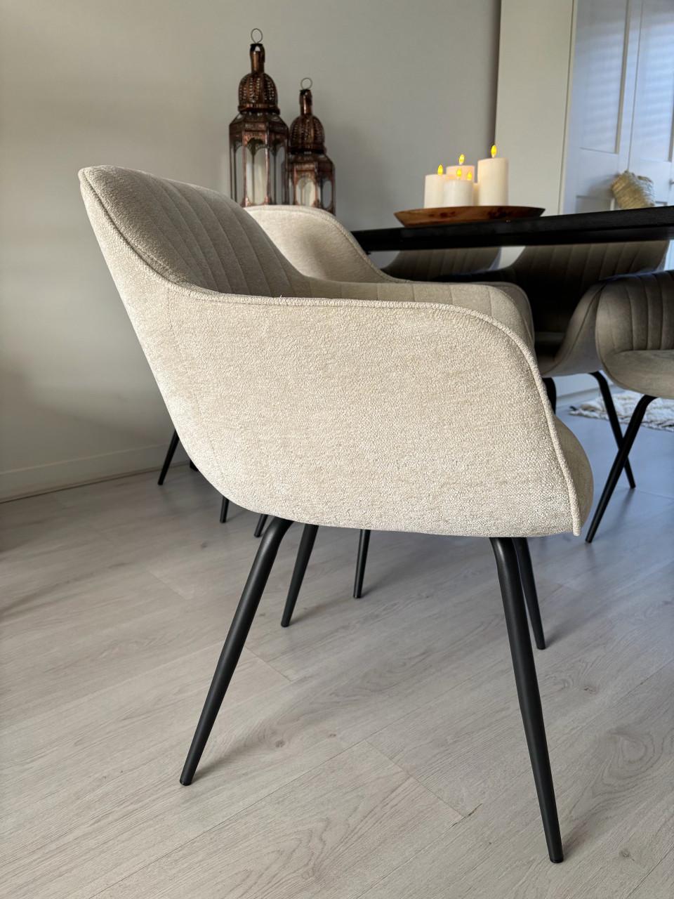6 Eetstoelen (Kwantum Como Crème)