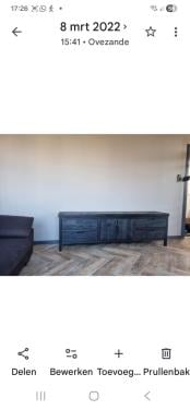 Tv meubel zwart massief hout Stretto