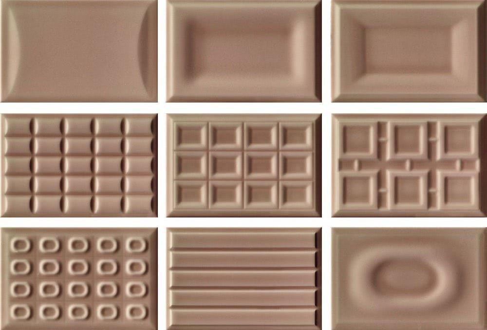 3035-175 ca 13,78 m² decortegels met relief, taupe, 12x18 cm