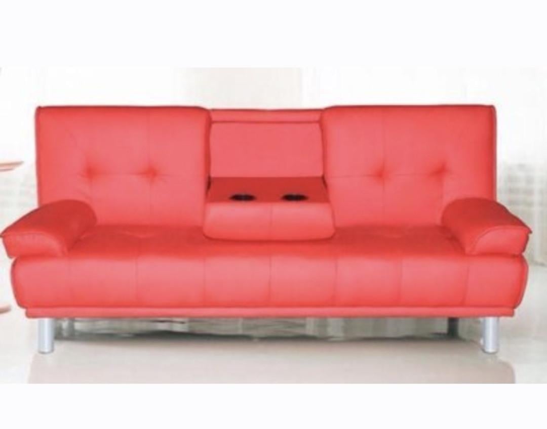 Knalrode cinema bed-bank