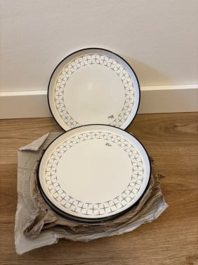 Cosy & Trendy dessertborden 3 stuks – Crème Wit/Zwart