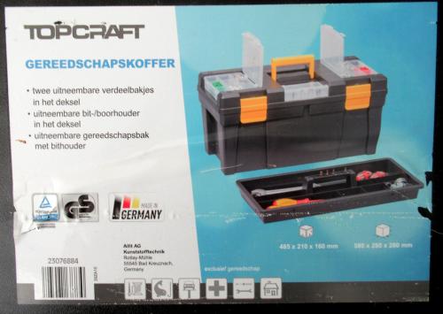 Grote Topcraft gereedschapskist 57x28x28 cm