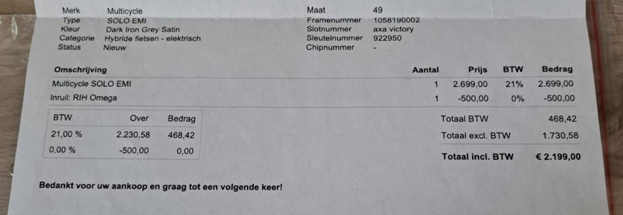 Multicycle SOLO EMI E-bike
