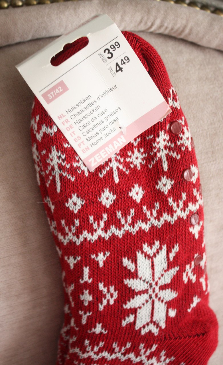 Nieuwe kerst thuis sokken  rood wit maat 37-42