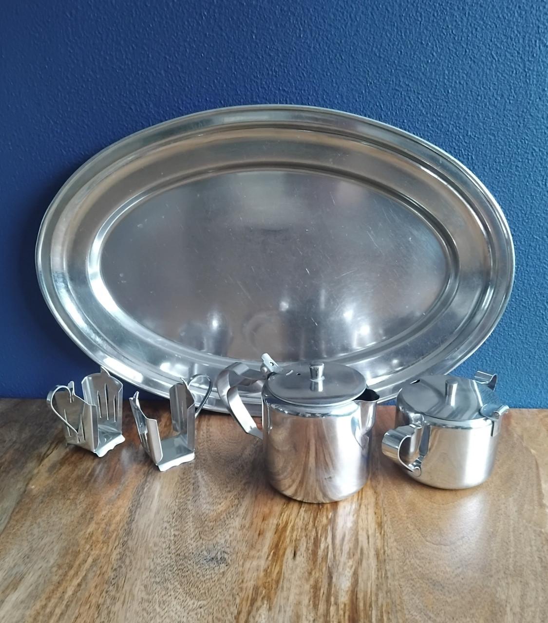 Vintage Roestvrijstaal Horeca Set