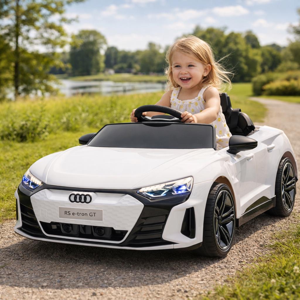 Elektrische Kinderauto 12v - Audi-RS E-Tron GT | Wit