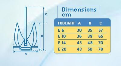 Te koop of ruilen: FOB anker, FOB-light E14, Aluminium anker.