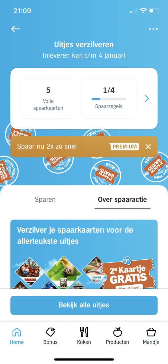 Spaarkaarten dagje uit ah