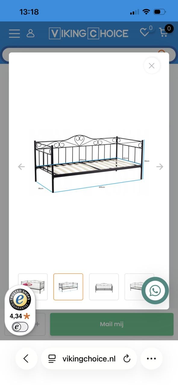 Metalen bed frame