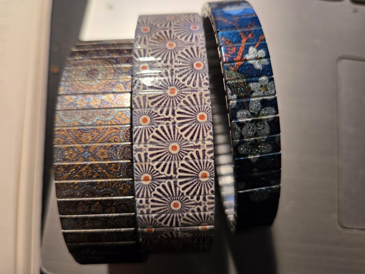 3 Banded Amsterdam elastische armbanden  2 x 18 mm  1x 10mm