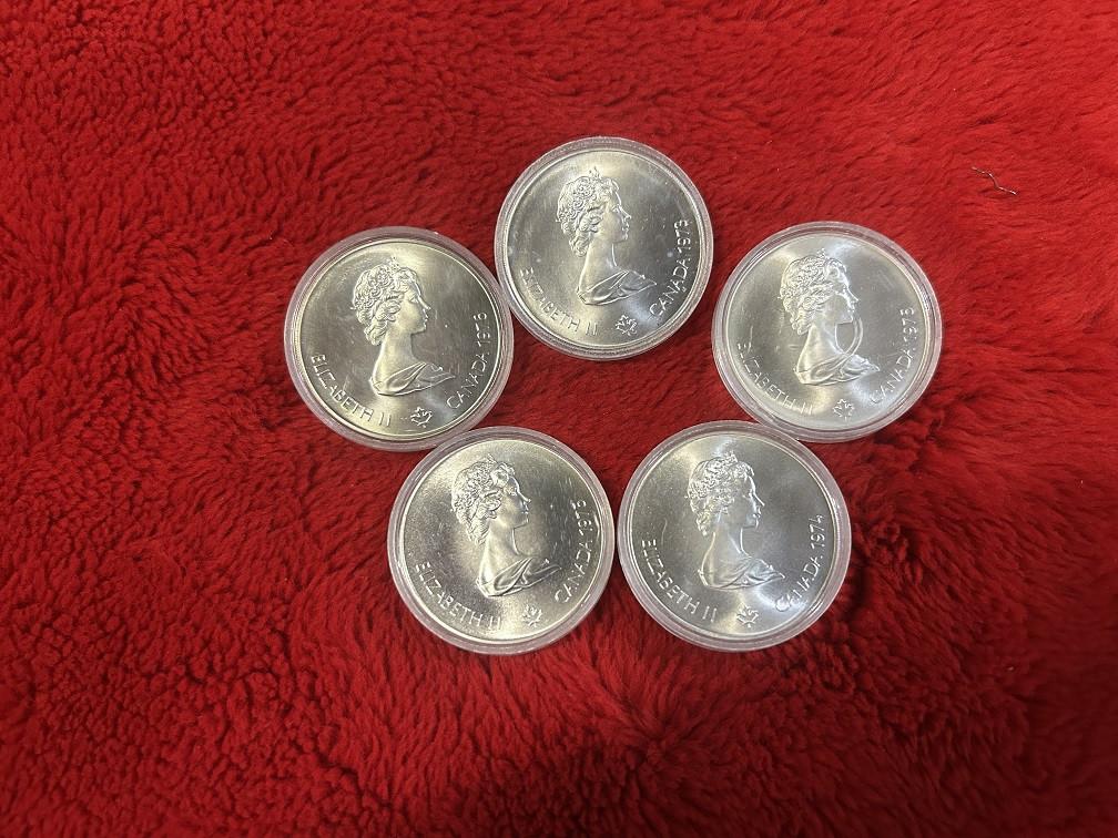 Zilveren 5 en 10 dollar munten Olympische spelen Canada