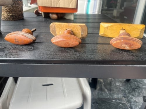 Houten ovale deurkruk