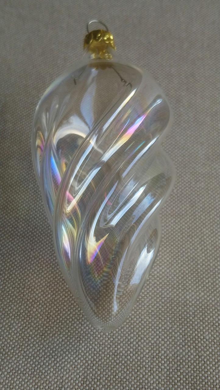 Kerstbal glas pegel gedraaid 12 cm