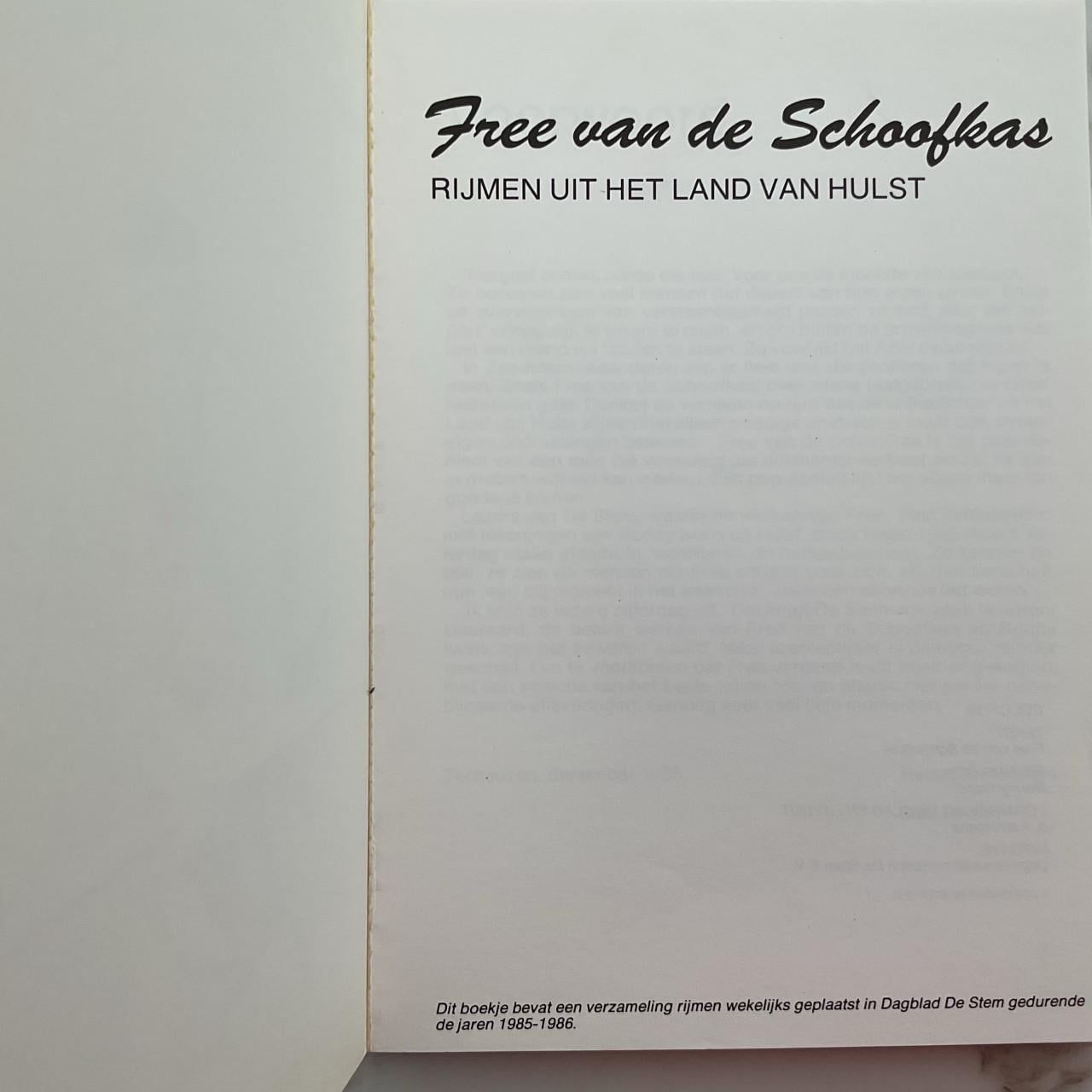 Free van de Schoofkas.    rijmen uit het land van Hulst.    3 delen