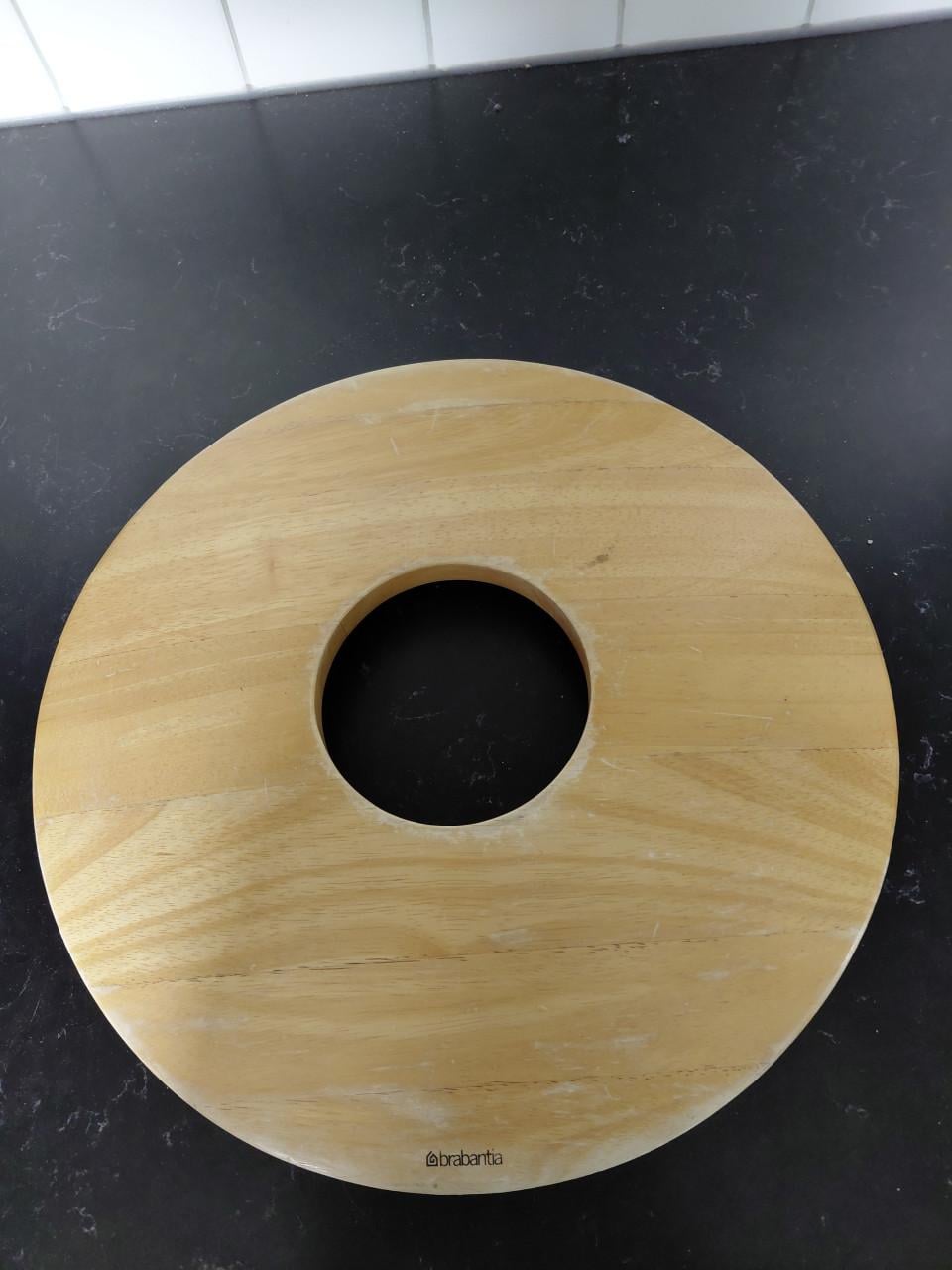 Hoge waston Brabantia RVS, met eenhouten deksel