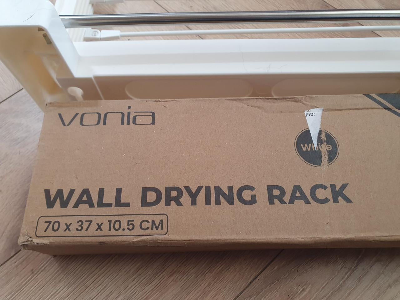 Vonia wanddroogrek 70x37 cm wit | Inklapbaar wasrek | Zgan