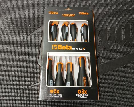 Beta schroevendraaiers set, 1203E/D8P, 8 delig