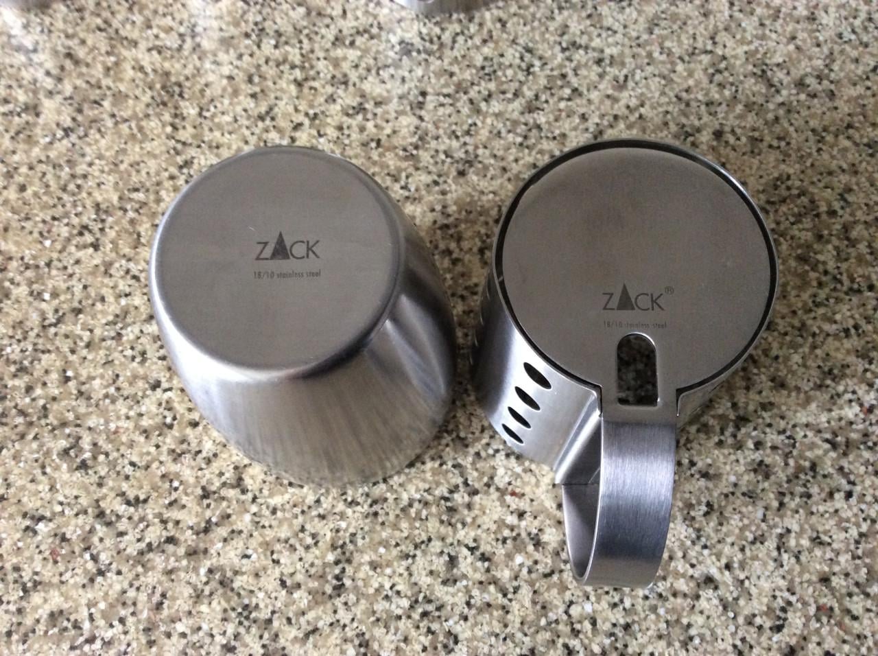 ZACK. 18/10 Stainless Steel.  Tandenborstelhouder.  2x beker en 2x houder.
