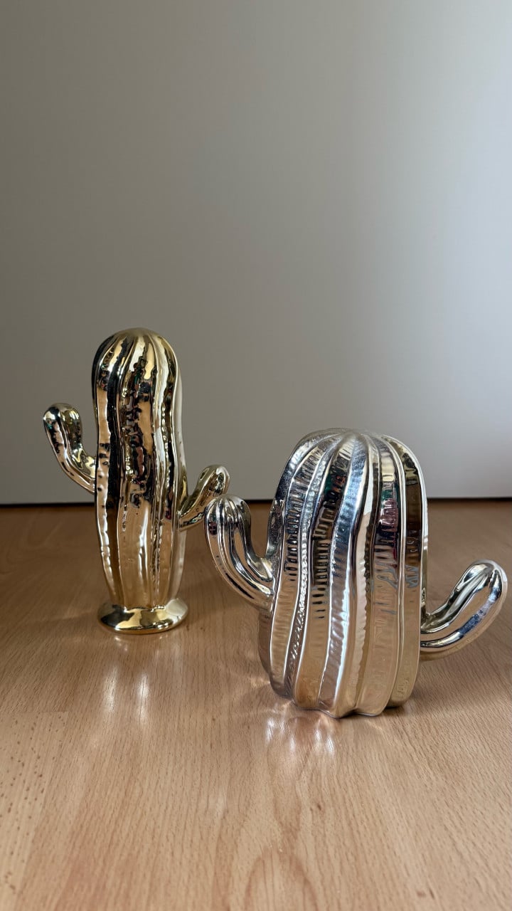 Decoratie Cactus Goud 2stuks