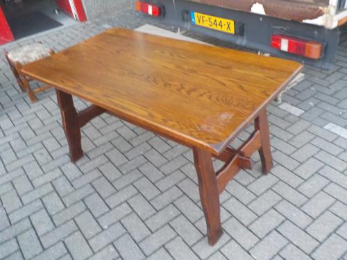 Mooie kwaliteit massief eiken eettafel 80 x 145 cm in zeer goede staat