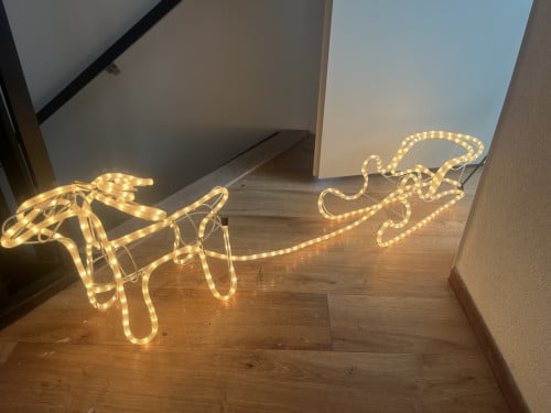 Rendier met slee verlichting