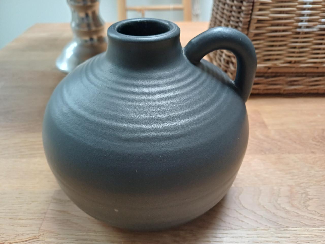 Supergave VAAS van aardewerk met glitter kunsttak