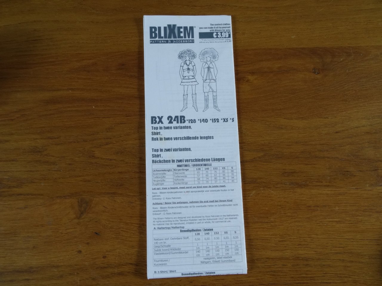 Kinderkleding patronen: Roos, Blixem, Floor en Stenzo
