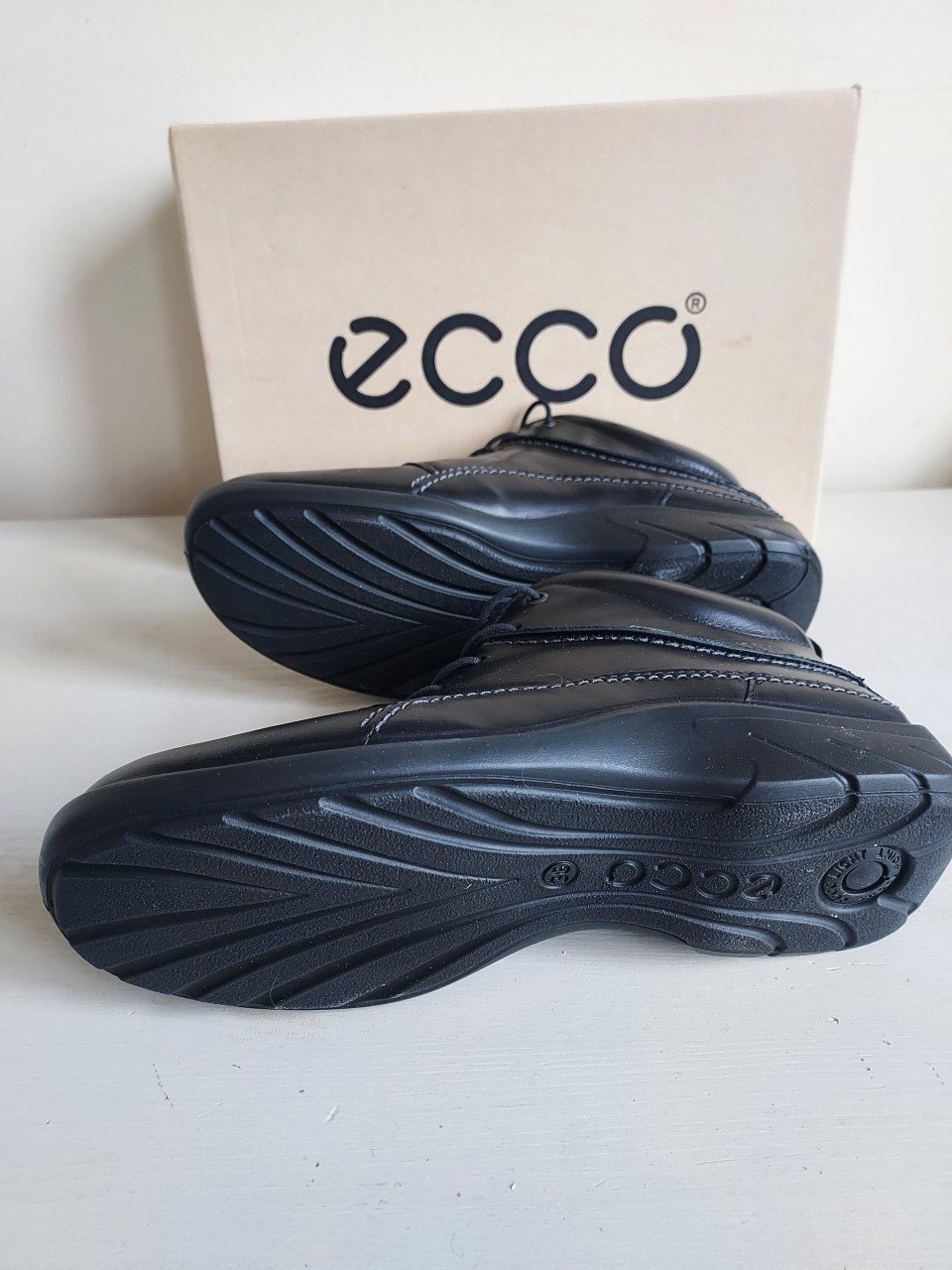 Ecco Wave half hoge veterschoen zwart maat 38 Nieuw