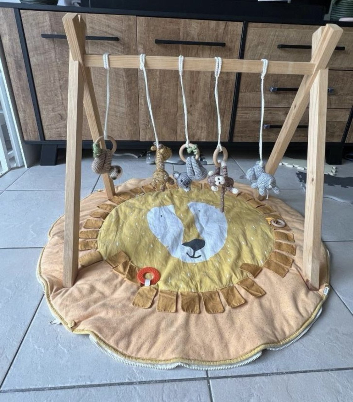 Houten Babygym met speelmat van Trixie