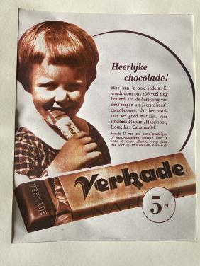 Vintage advertentie Verkade repen