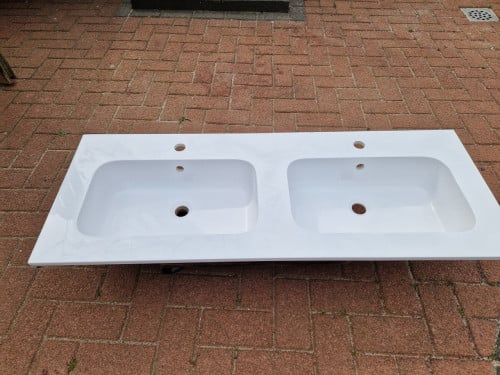 Detremmerie dubbele wastafel wit