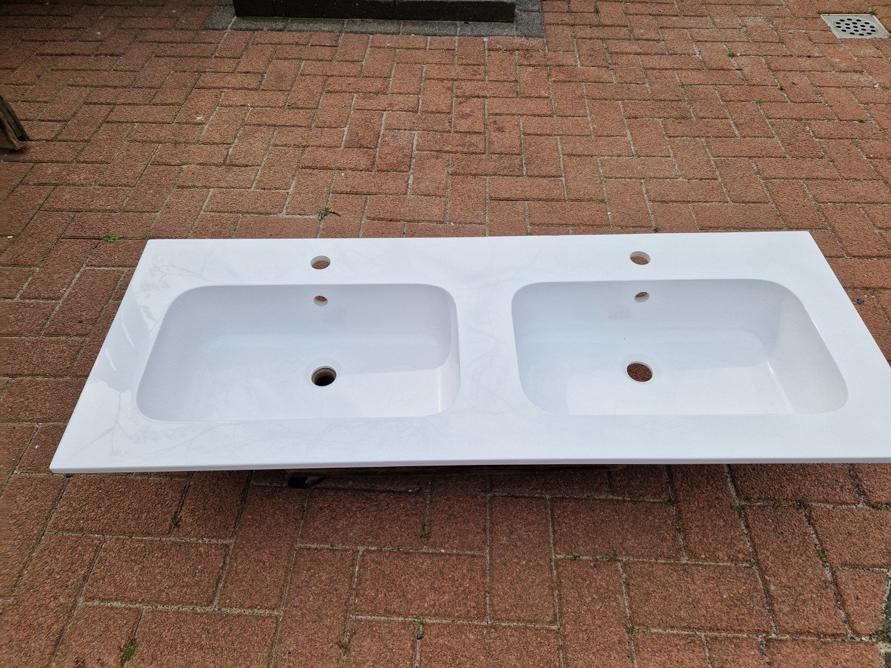 Detremmerie dubbele wastafel wit