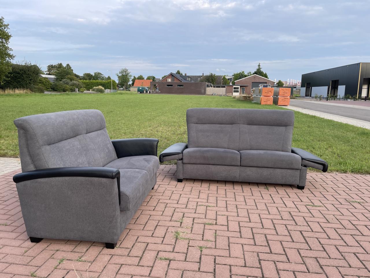 3 + 2.5 Zits Antraciet Bankstel-Verstelbaar Lounge Comfort-Gratis Levering
