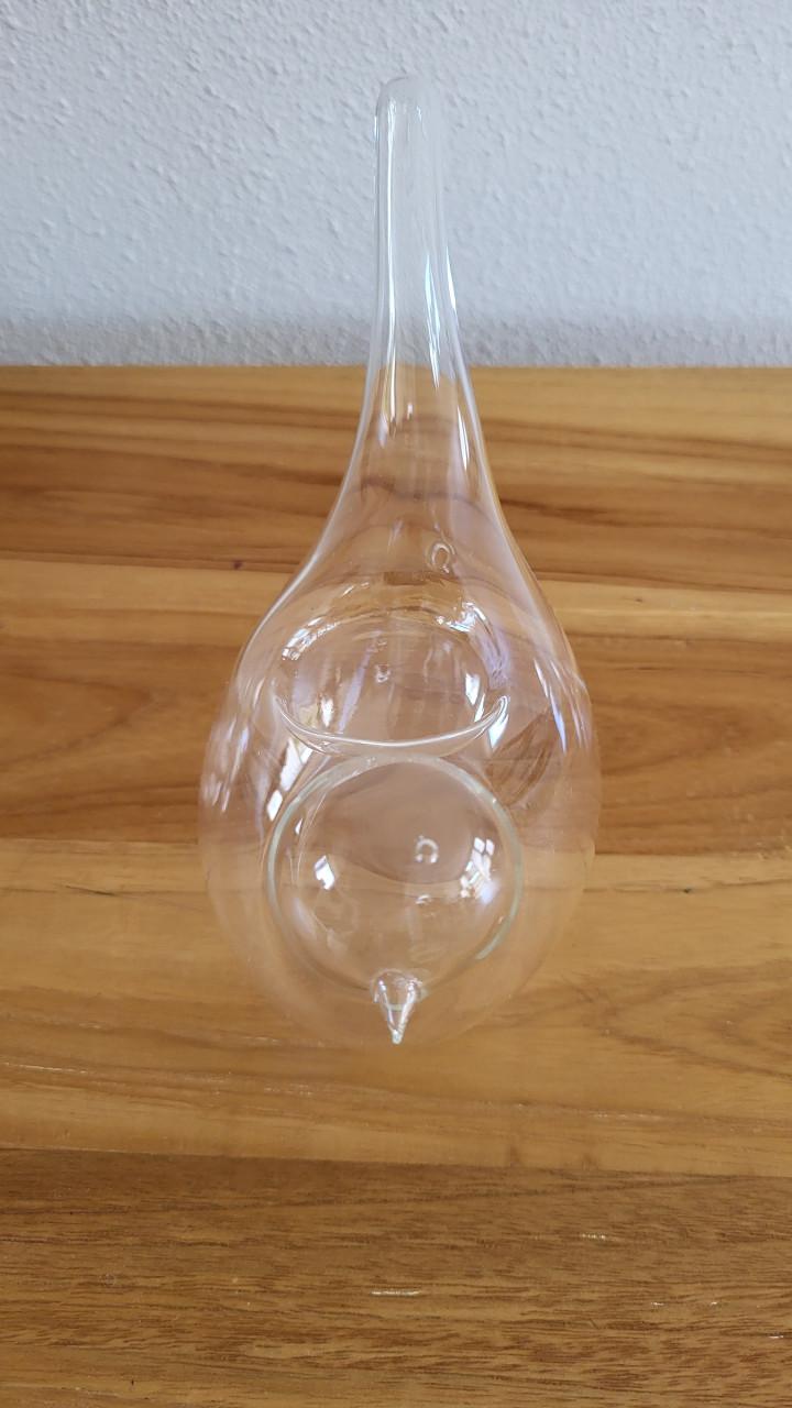 Glazen vogel waxinelichthouder