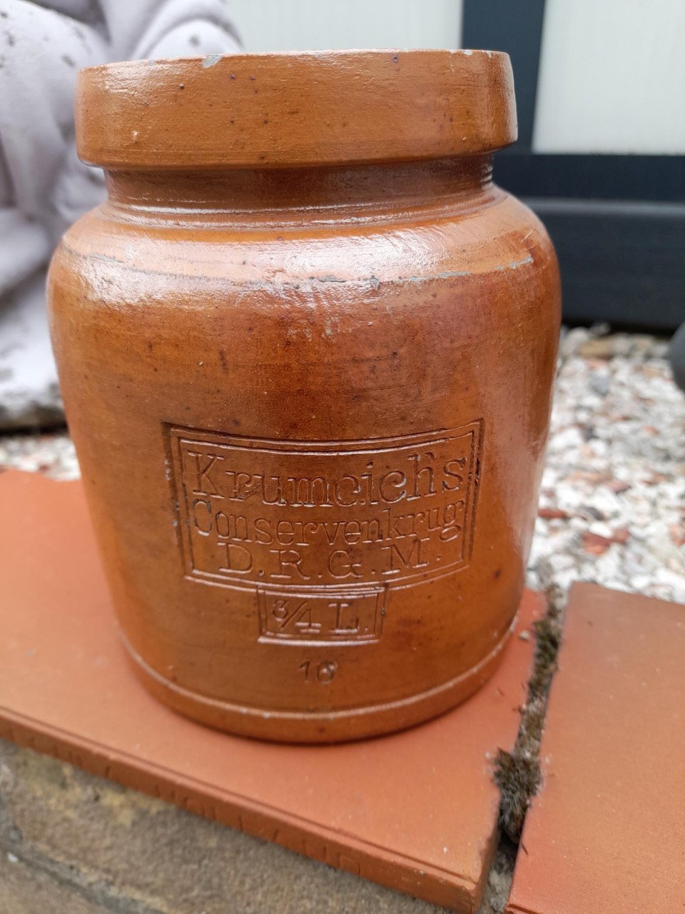 Krumeich conservenkrug DRGM 3/4 liter vintage inmaakpot