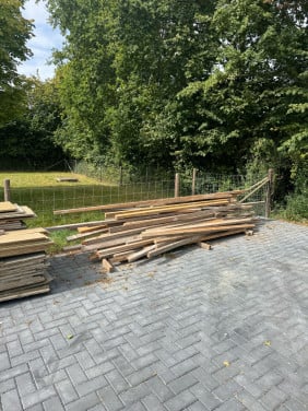 Houten ribben 44x69 circa 100 m1