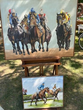 Mooie kleurrijke paarden schilderijen