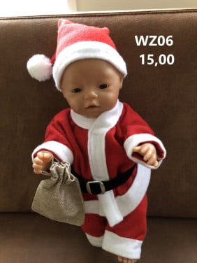 Poppenkleertjes baby born. Set kerstman. Opbrengst KiKa.