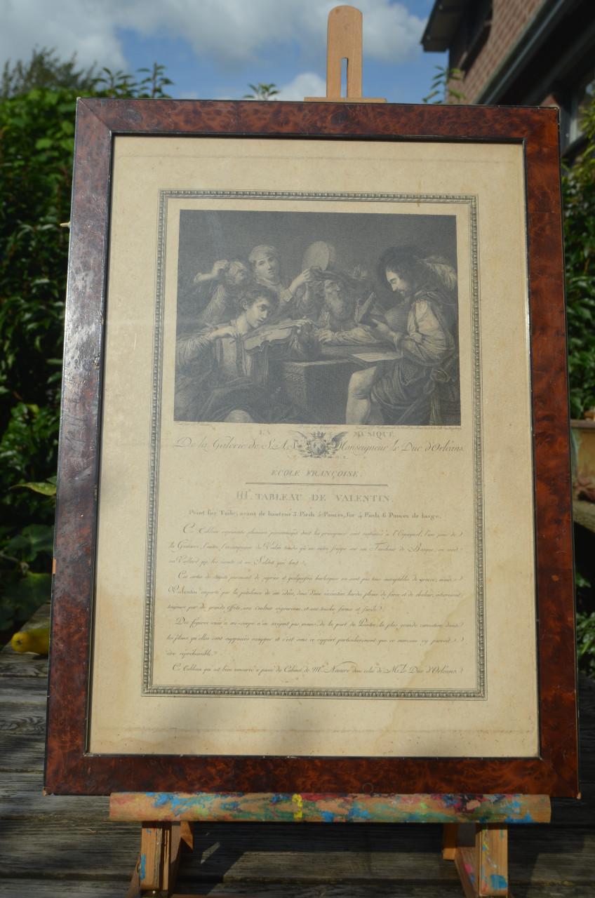 Franse gravure 'La Musique' coll. le Duc d'Orleans 1786